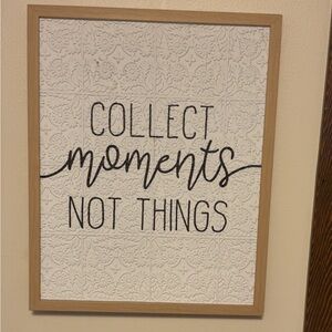 Collect Moments Not Things Wall Art - White & Natural Wood